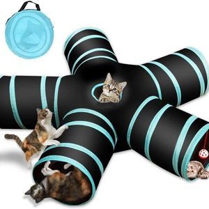 Cat Tunnel Toy 5 Way, Collapsible Cat Playhouse Pet Play Tunnel Tube